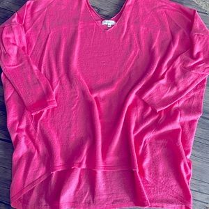Hot pink lightweight sweater. Miracle brand oversized and comfy